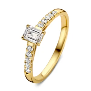 Lab diamant geelgouden ring 0.48ct Nora Royal